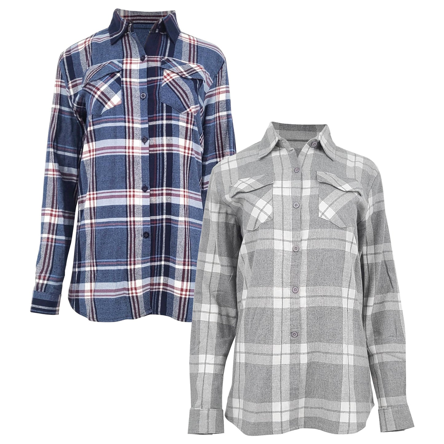 Women's Lightweight Button Down Flannel Shirt