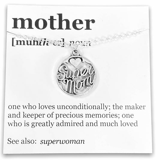 Mother's Day Pendant Necklace on "Mother" Dictionary Card