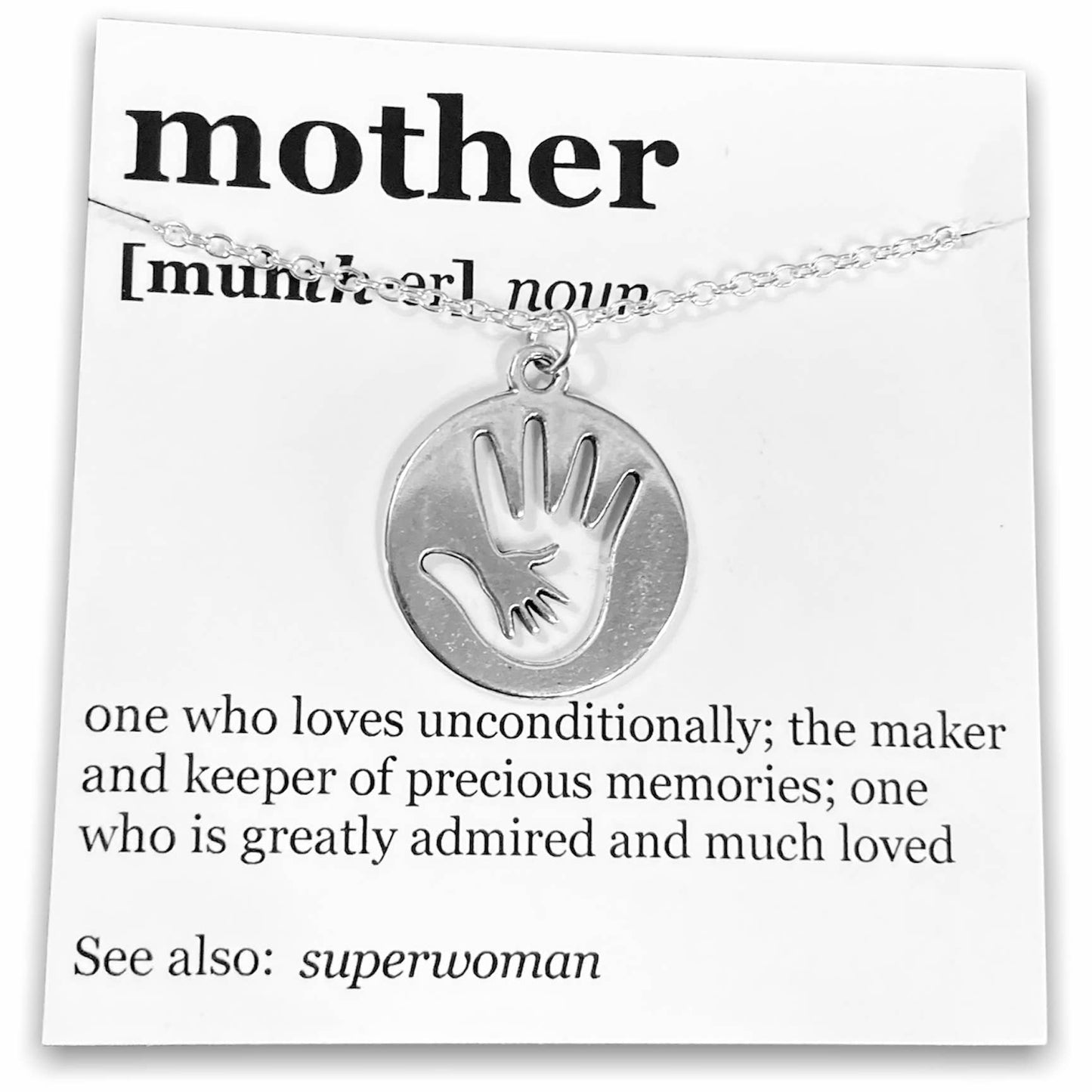 Mother's Day Pendant Necklace on "Mother" Dictionary Card