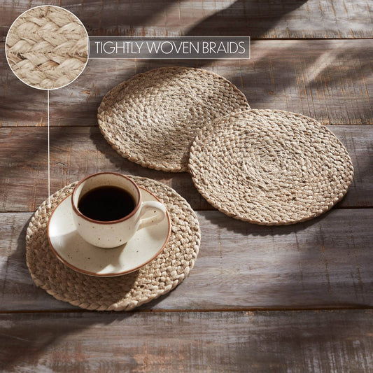 Natural Jute Trivet 8 inch Diameter Set of 3