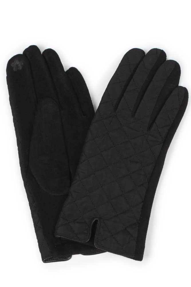 Quilted Gloves: Burgundy