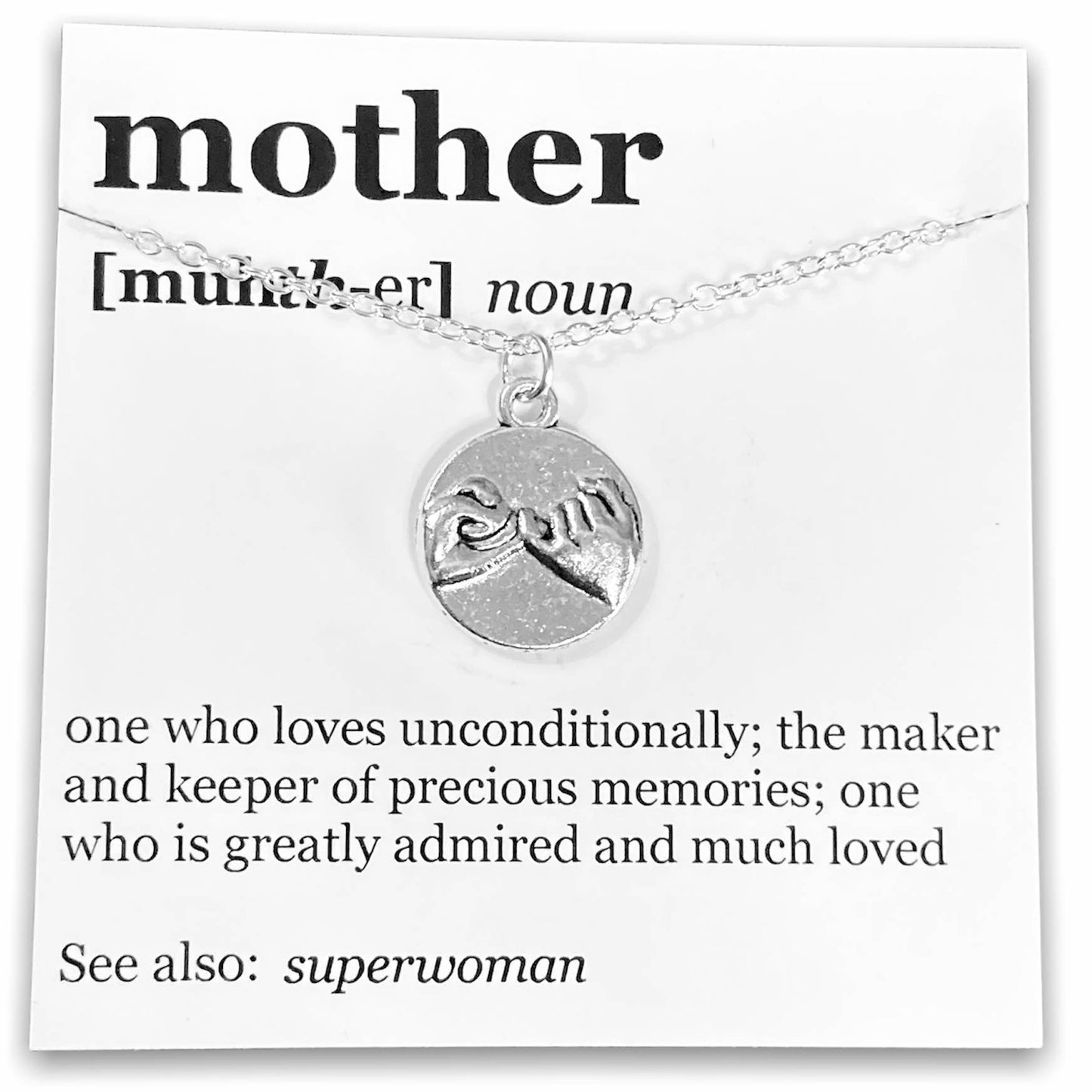 Mother's Day Pendant Necklace on "Mother" Dictionary Card