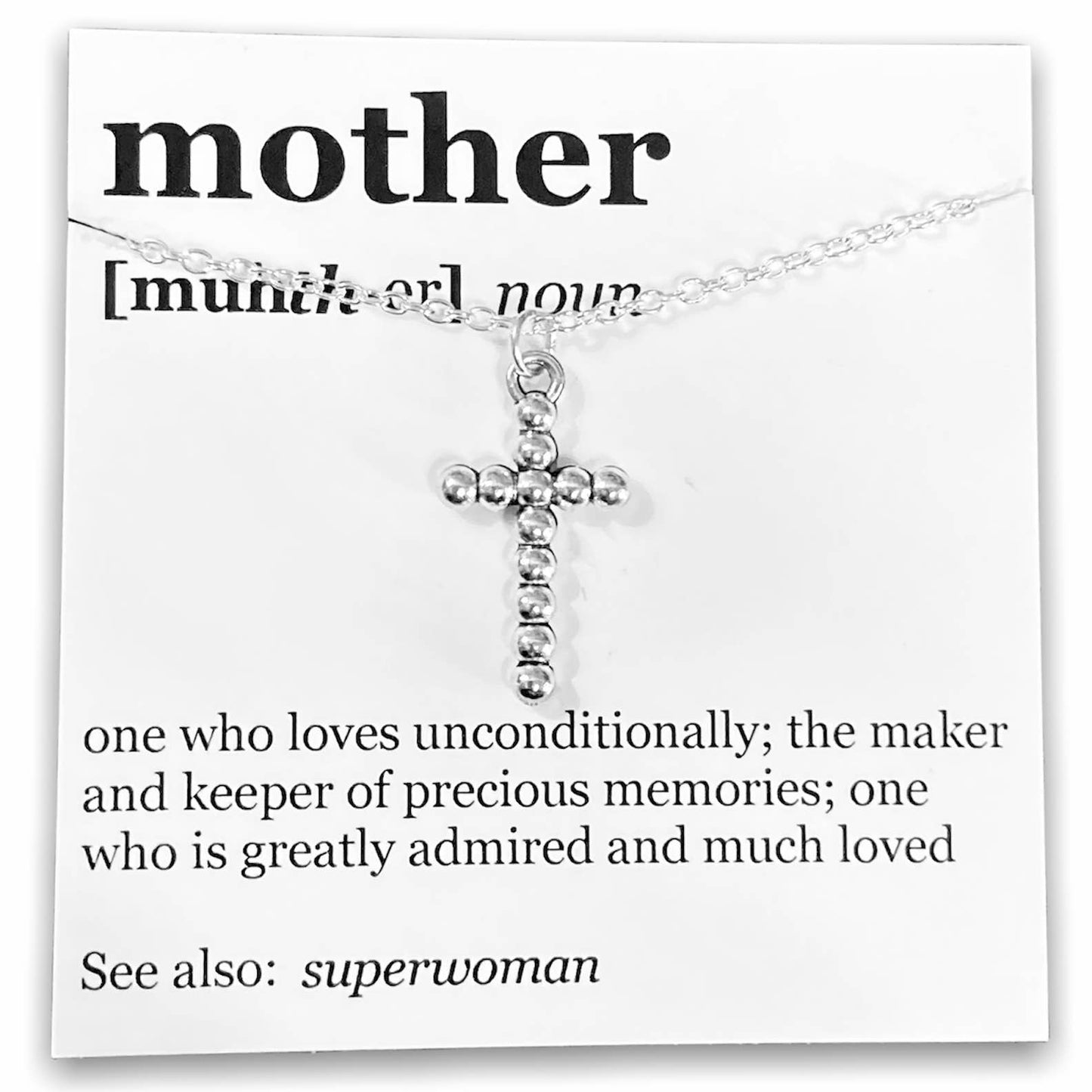 Mother's Day Pendant Necklace on "Mother" Dictionary Card