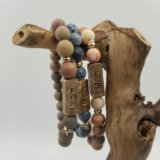 Amazon Stone Bracelet With MOM Label