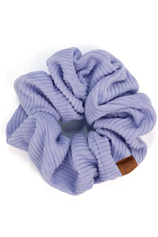 C.C Corduroy Solid Color Soft Scrunchies Hydrangea