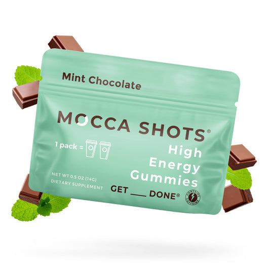 Mocca Shots Mint Chocolate Caffeine Gummy One Packet