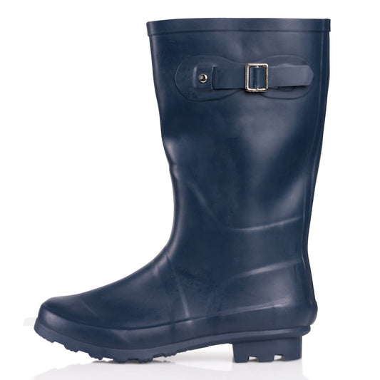 Norty Womens Mid Calf 11" Rain Boot Matte Navy: 9