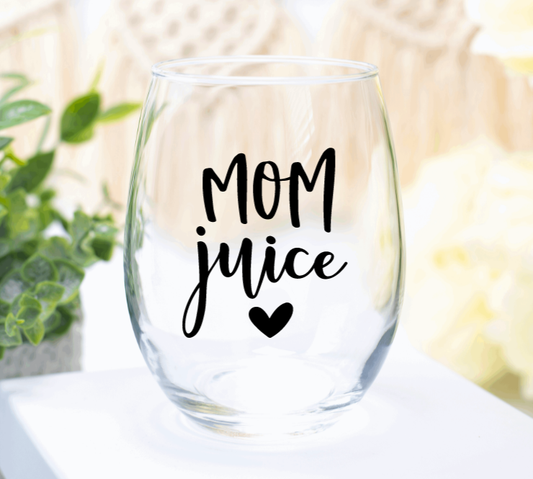 Mom Juice Wine Glass