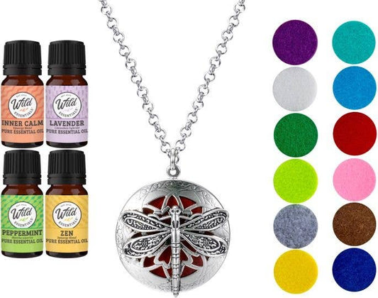 Dragonfly Diffuser Necklace With 4 essential oils