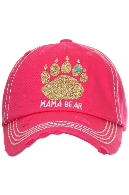 MAMA BEAR Washed Vintage Baseball Cap