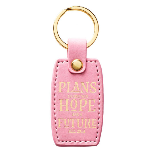 Hope and Future Lux Leather Key Ring - Jeremiah 29:11