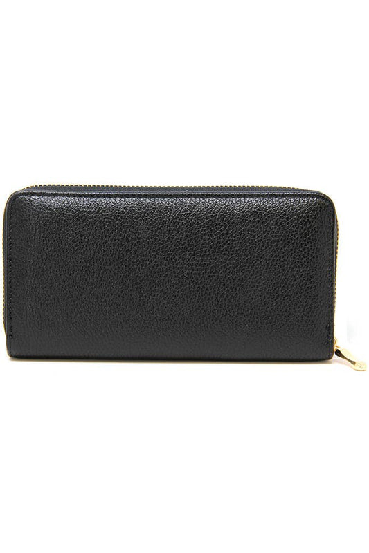 Solid Color PU Wallet: Black