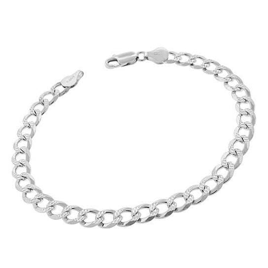 White Gold 14K Plated 4mm Cuban Link Flat Chain Anklet for W