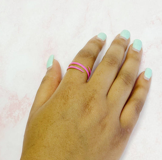 Never Fade Color Swirl Ring: Pink